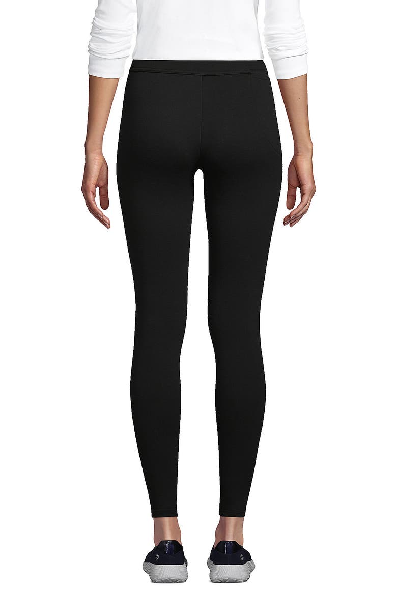 Lands' End High Rise Serious Sweats Fleece Lined Pocket Leggings, Alternate, color, Black