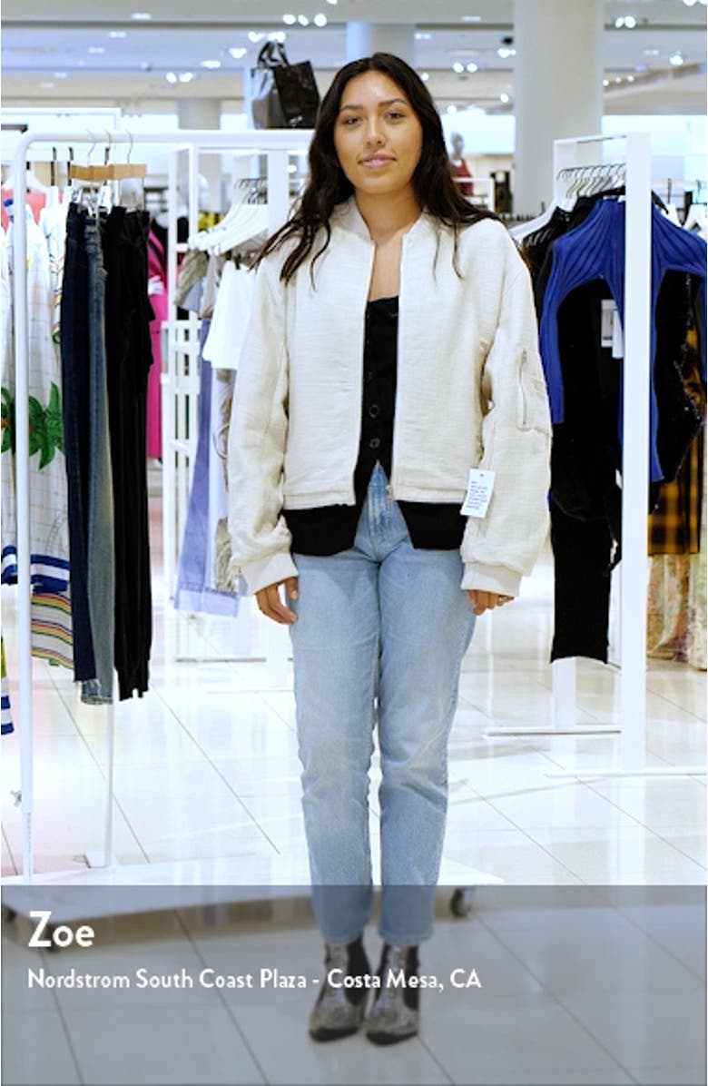 Textured Cotton Bomber Jacket, sales video thumbnail