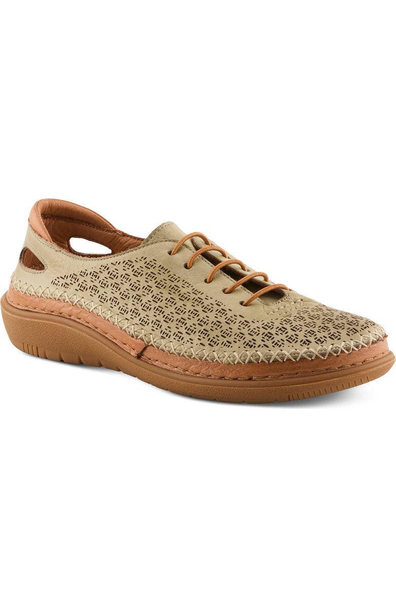 Spring Step Janell Laser Cut Sneaker, Main, color, Sage Green