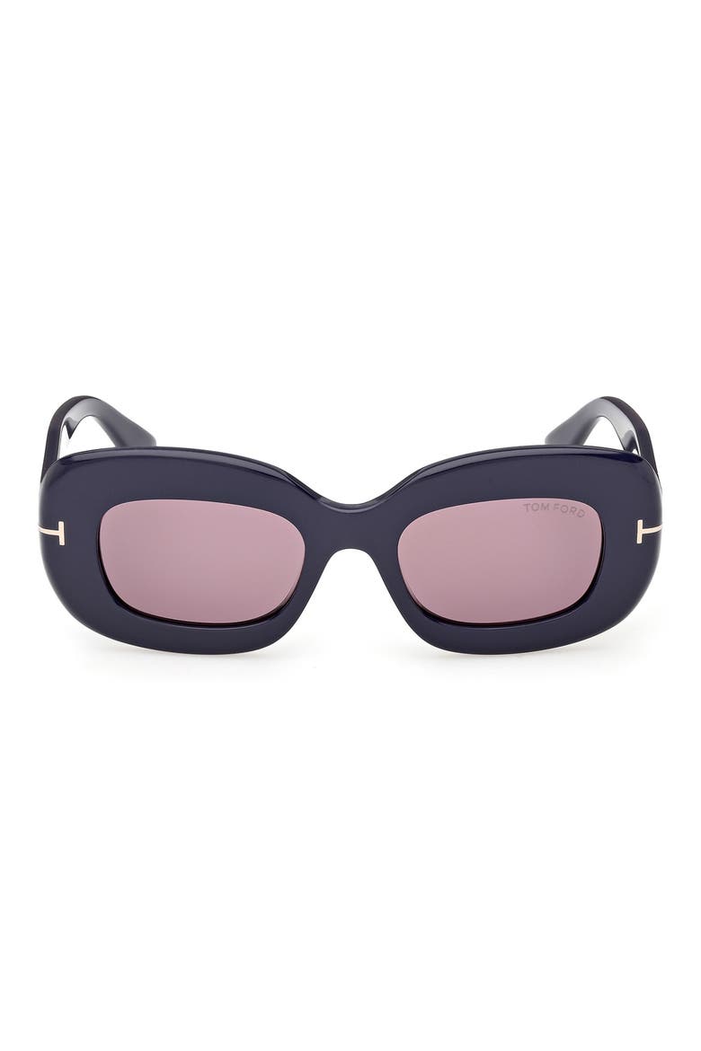 Islay 50mm Small Rectangular Sunglasses, Main, color, SHINY NAVY BLUE / PINK LENS