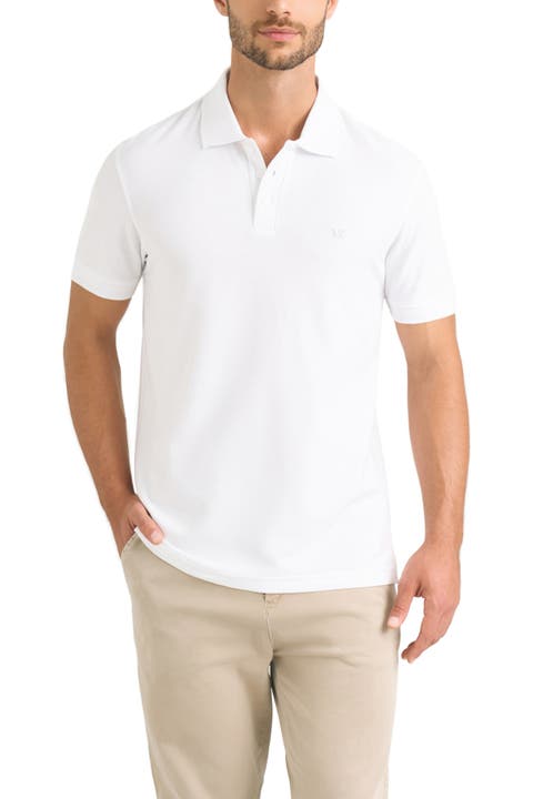 Men's semi-fit polo shirt with jacquard detail