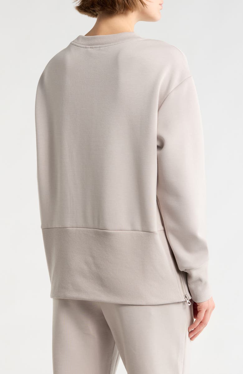 NYDJ Scuba Fleece Crewneck Sweatshirt, Alternate, color, Shadow Rock