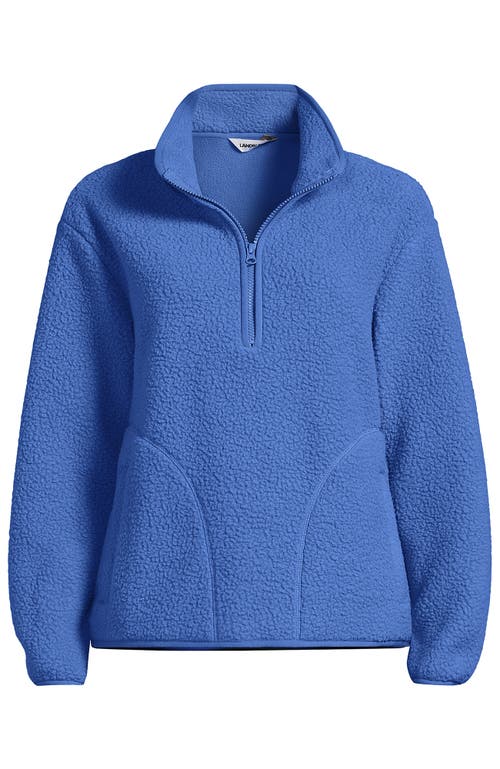 Lands' End Plus Size Half Zip Cozy High Pile Fleece Pullover In Blue