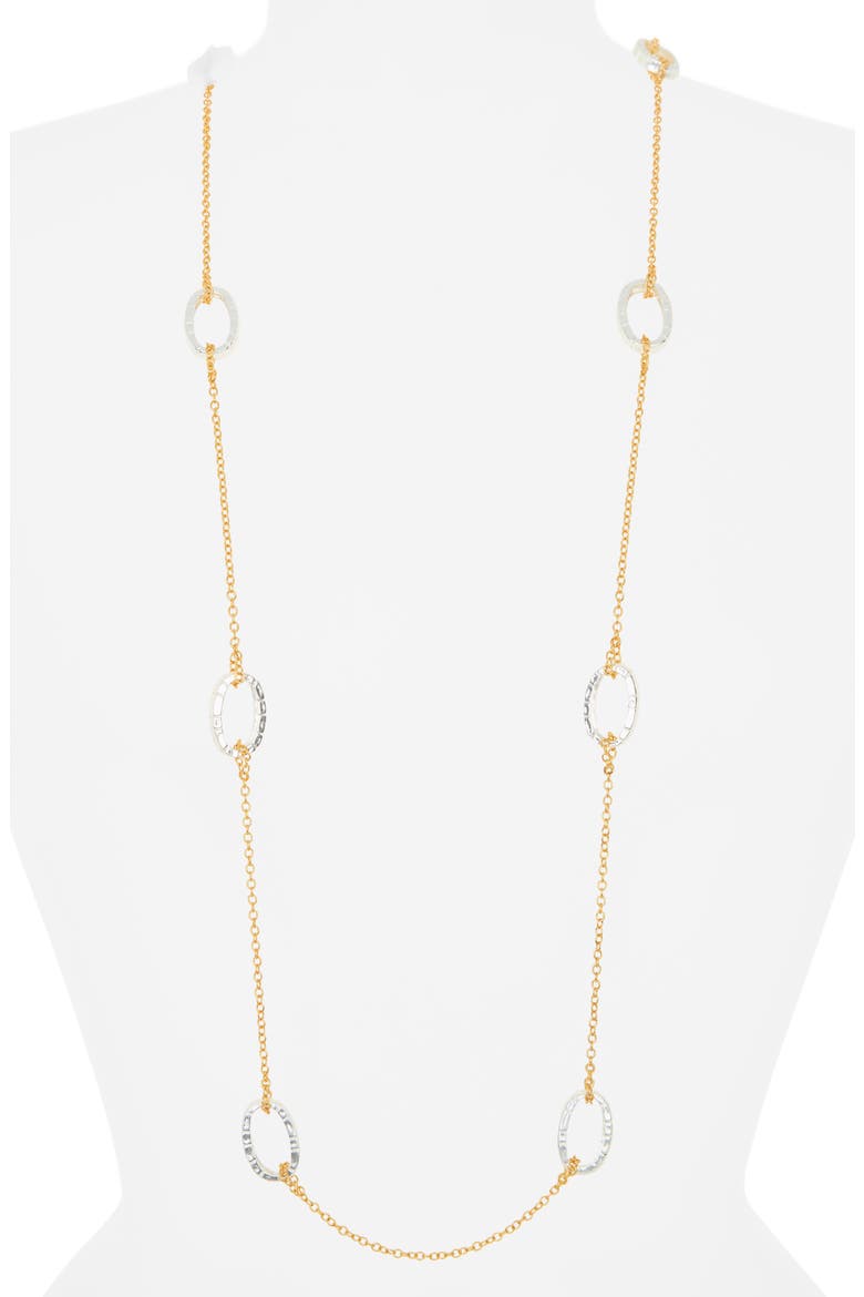 Brick Station Chain Necklace, Alternate, color, MIXED METALS