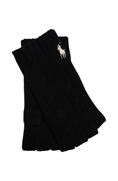 Polo Ralph Lauren Wool Cashmere Classic Cable Fingerless Glove In Black