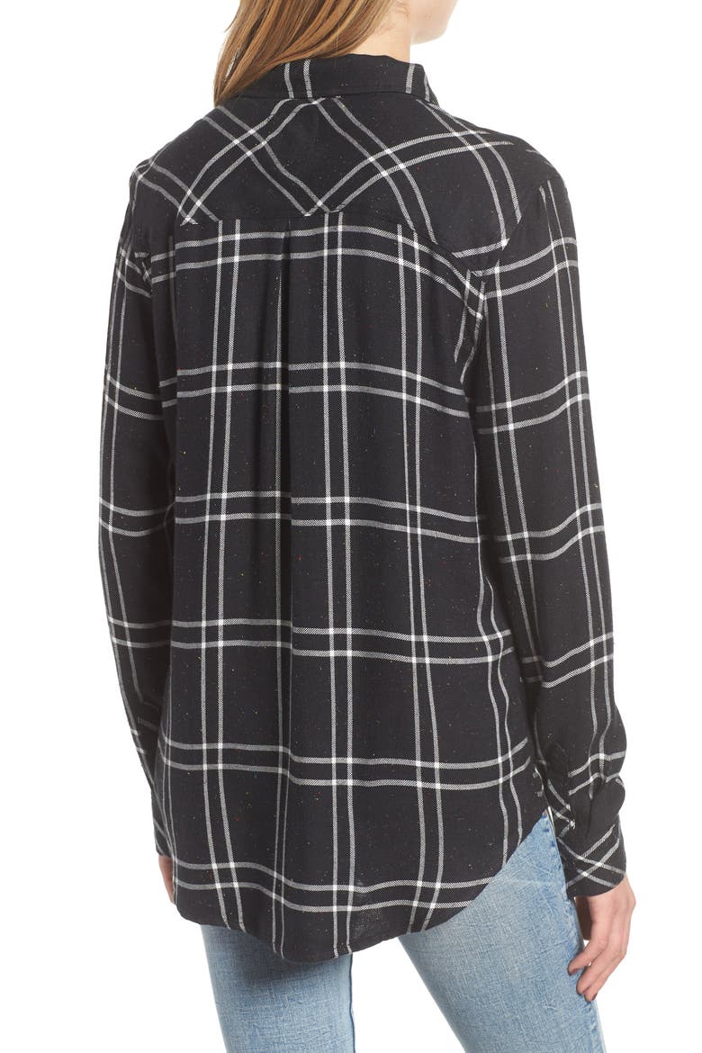 Hunter Plaid Shirt, Alternate, color, SPECKLED BLACK