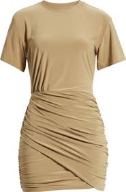 Open Edit Faux Wrap Jersey Dress