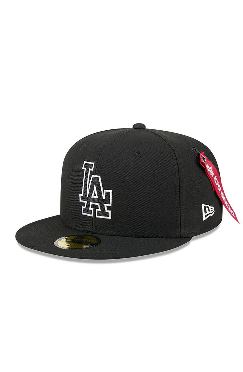 New Era x Alpha Industries Men's New Era x Alpha Industries Black Los Angeles Dodgers 59FIFTY Fitted Hat, Alternate, color, Black