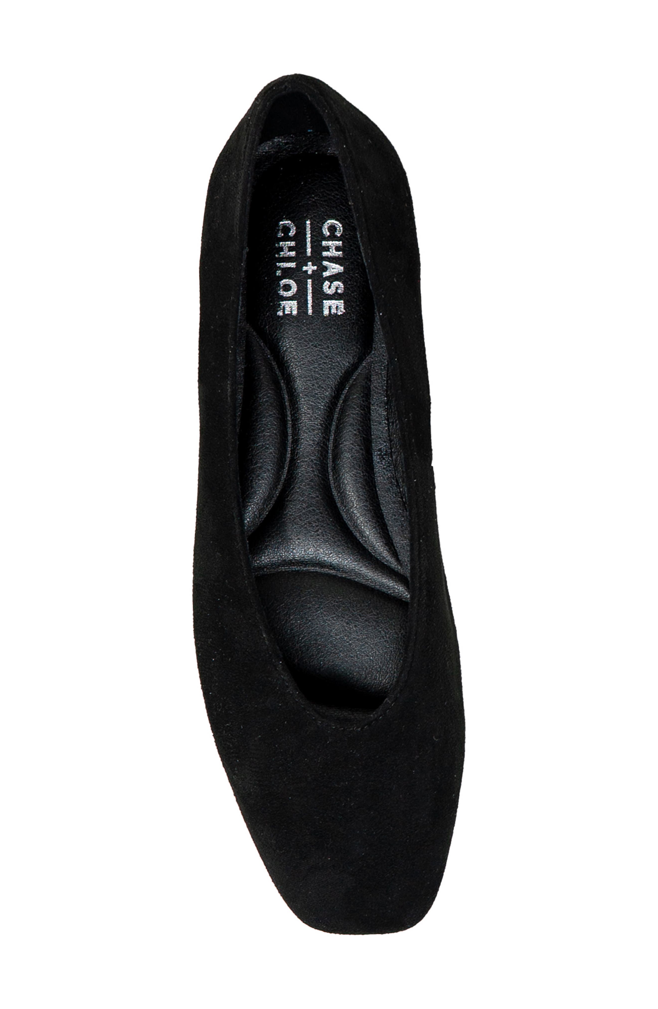 CHASE AND CHLOE Square Toe Ballet Flat, Alternate, color, Black