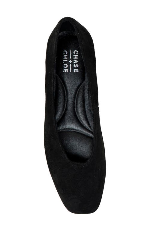 Chase & Chloe Chase And Chloe Square Toe Ballet Flat In Black