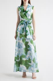 Julia Jordan Tie Waist Sleeveless Gown