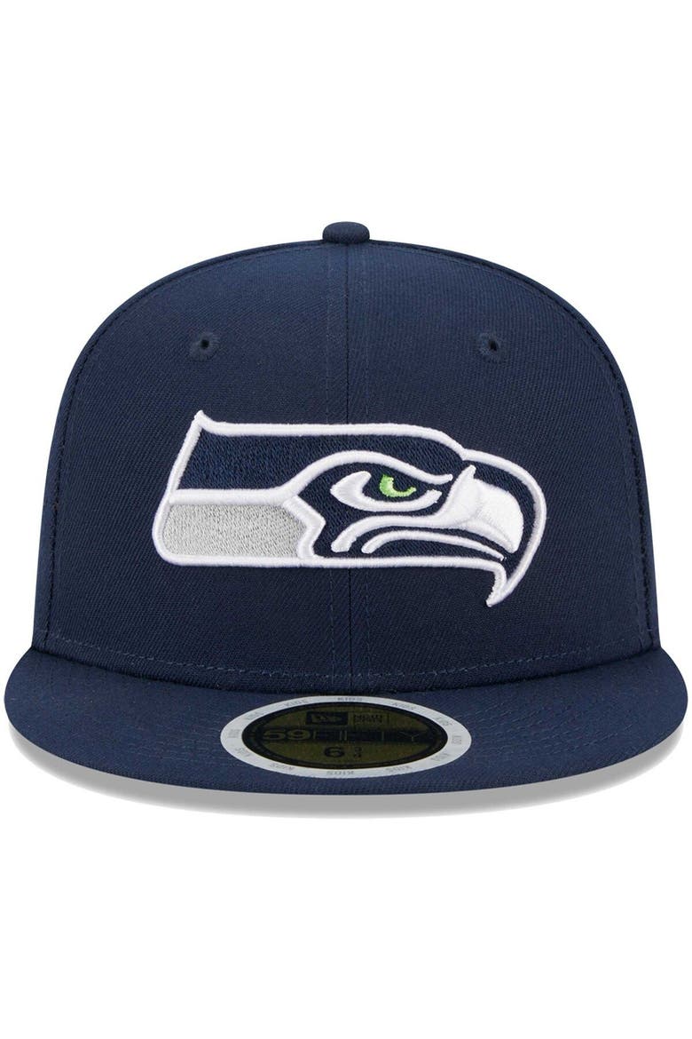 Youth New Era College Navy Seattle Seahawks Main 59FIFTY Fitted Hat, Alternate, color, Navy