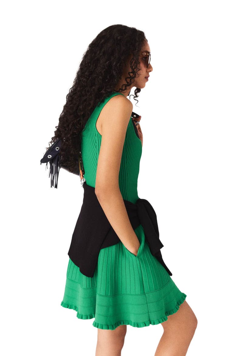 Knit skater dress, Alternate, color, Green