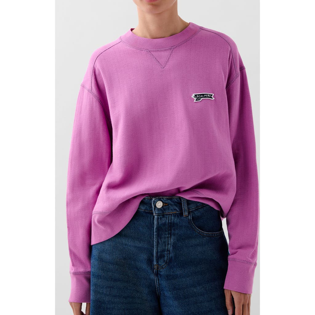 Scalpers Waffle Patch Sweater In Purple