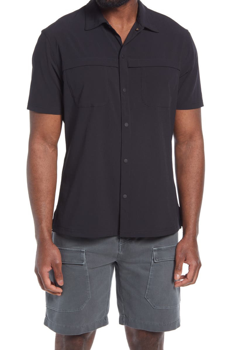 Zella Ripstop Snap Front Shirt, Main, color,