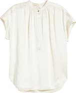 Vince Shirred Detail Silk Top