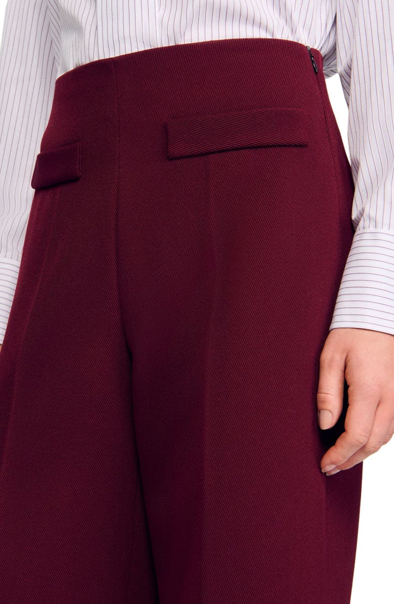 SANDRO Wide-leg trousers, Alternate, color, Bordeaux