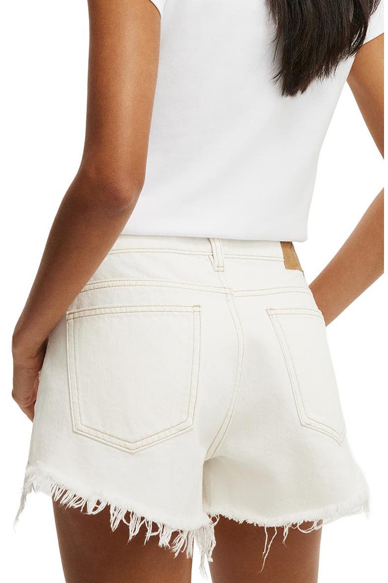 Saturday Low Rise Denim Cutoff Shorts, Alternate, color, VINTAGE WHITE