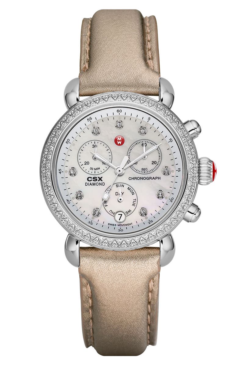 MICHELE 'CSX-36 Diamond' Diamond Dial Two Tone Watch Case, 36mm, Alternate, color, 