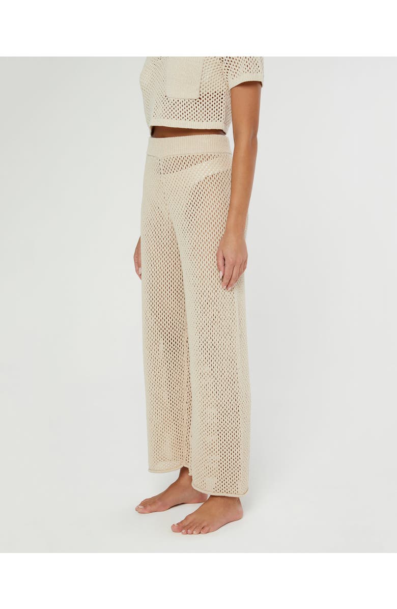 Onia Knit Crochet Wide Leg Pant, Alternate, color, Sandshell