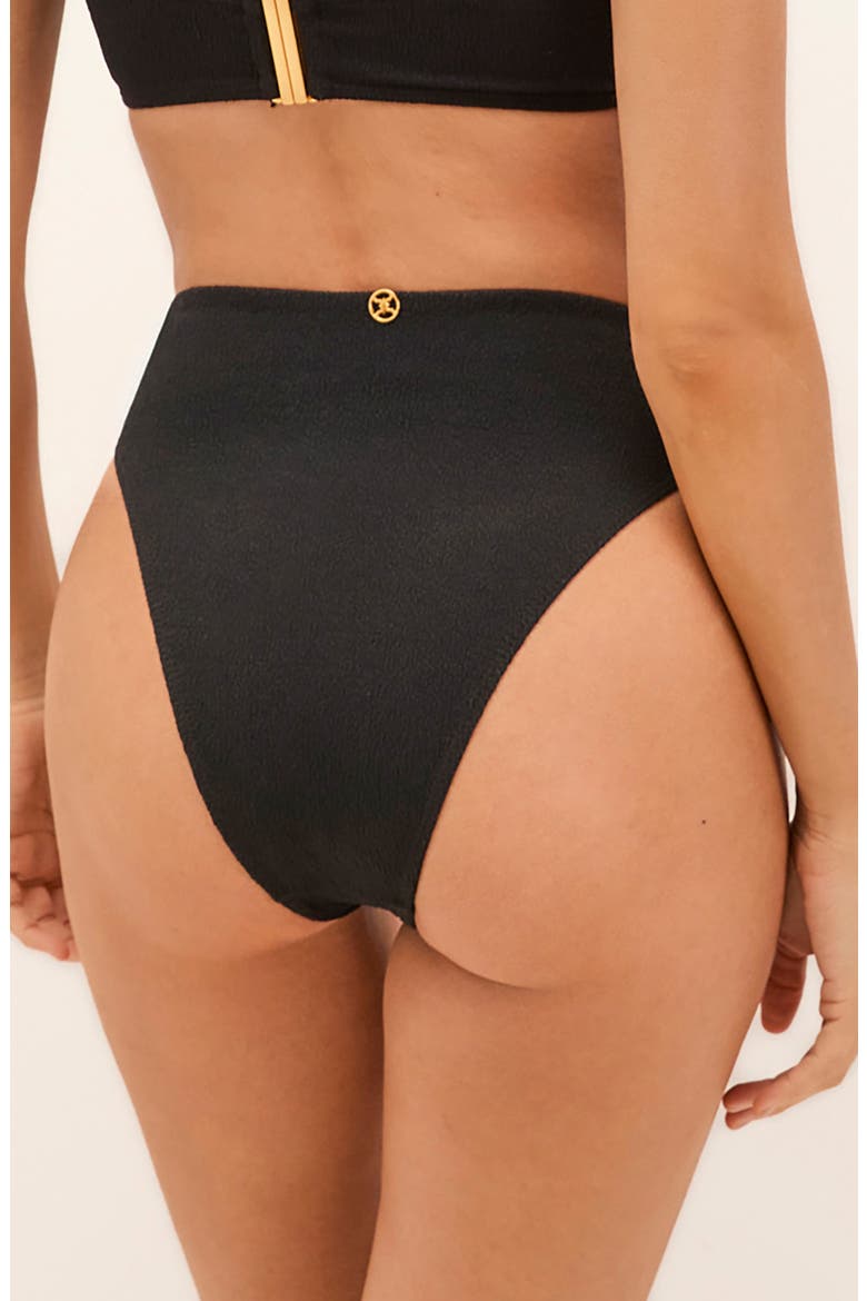 Petra Gigi High Waist Hot Bikini Bottoms, Alternate, color, BLACK