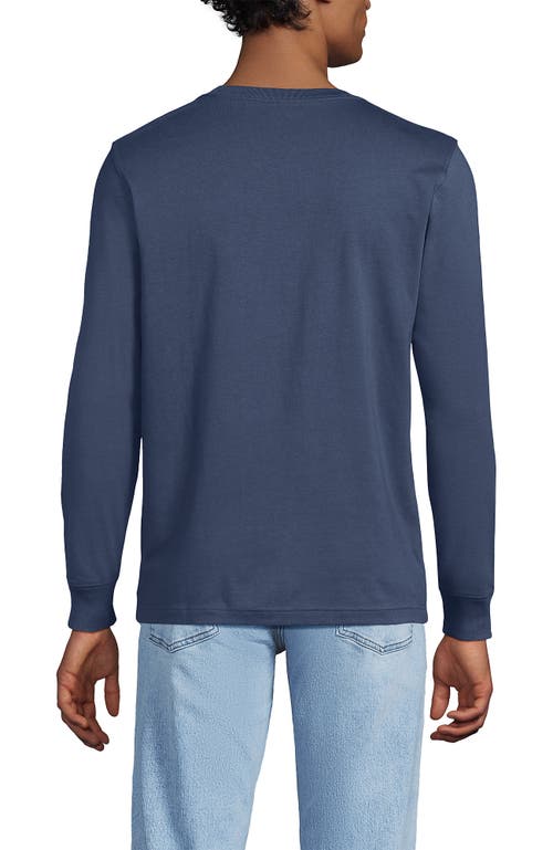 Lands' End Super-t Long Sleeve T-shirt With Pocket In Blue