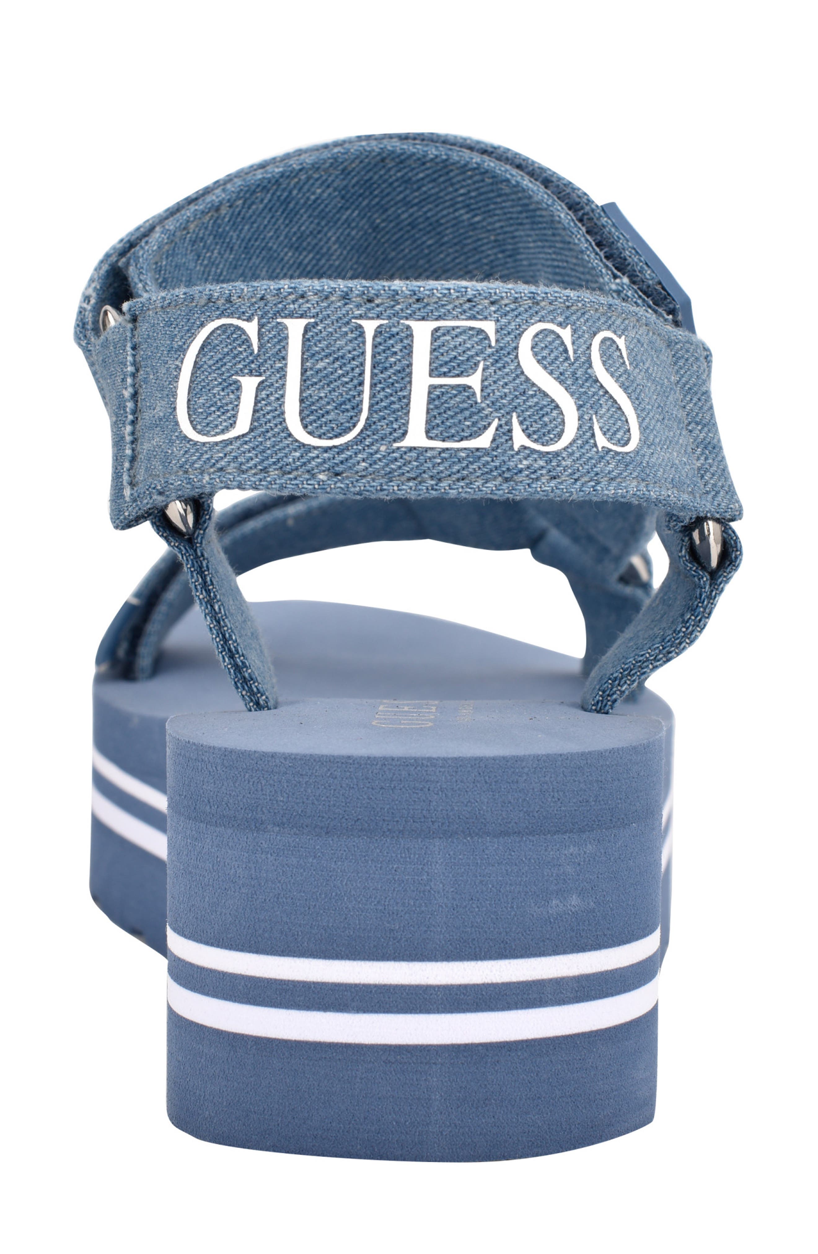GUESS Avin Platform Sandal, Alternate, color, Blue