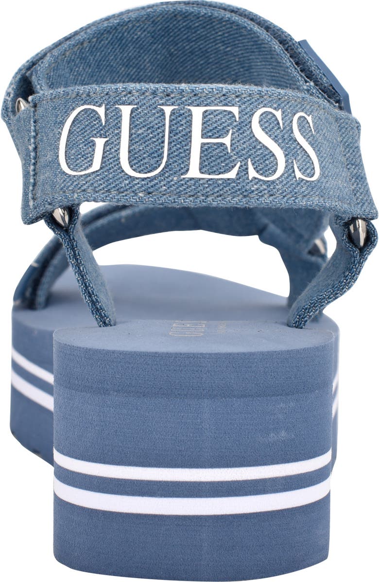 GUESS Avin Platform Sandal, Alternate, color, Blue