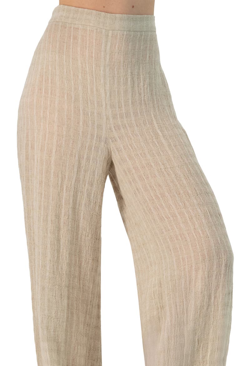 Wide-Leg Elastic Waist Pants, Alternate, color, Ivory