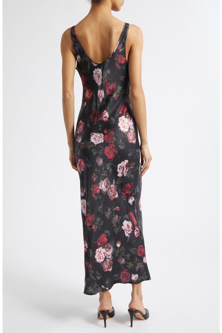 Akiya Floral Print Sleeveless Maxi Dress, Alternate, color, BLACK RHODODENDRON BLURRED ROS