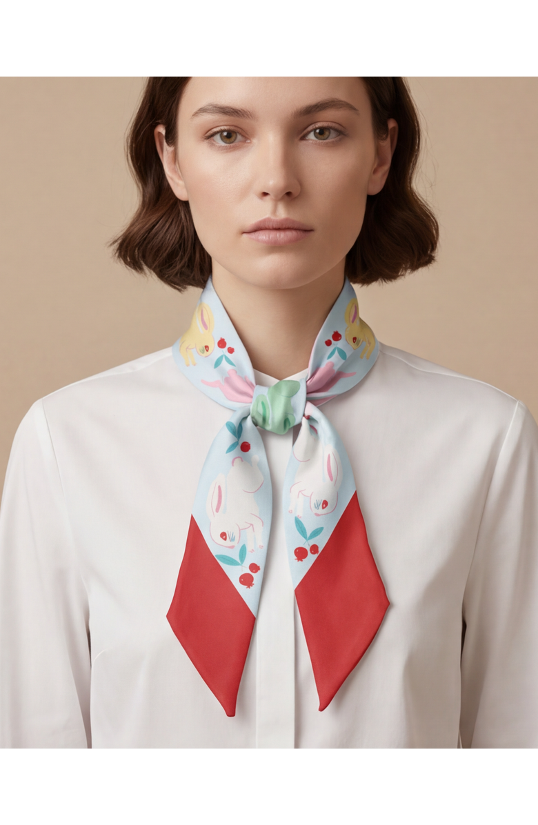 Centinelle Bunnies Twilly Ribbon Scarf, Alternate, color, Multicolor