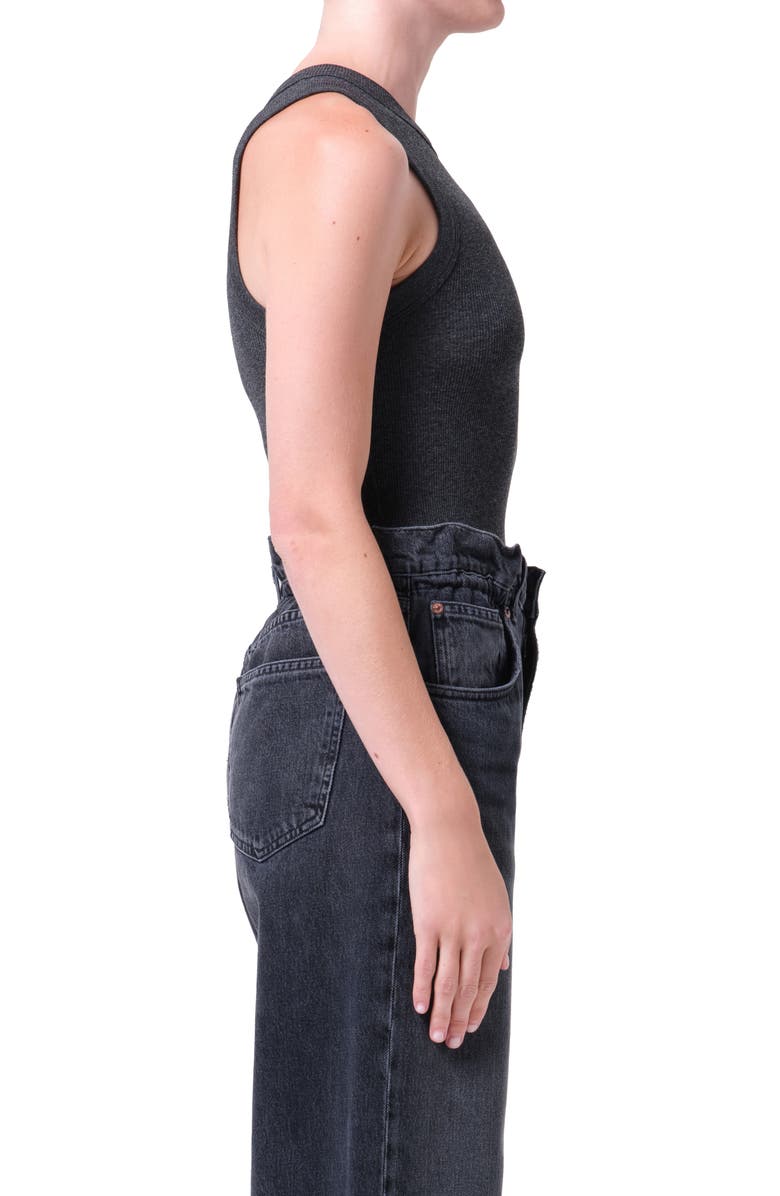AGOLDE Leigh Rib Racerback Tank, Alternate, color, Charcoal Heather