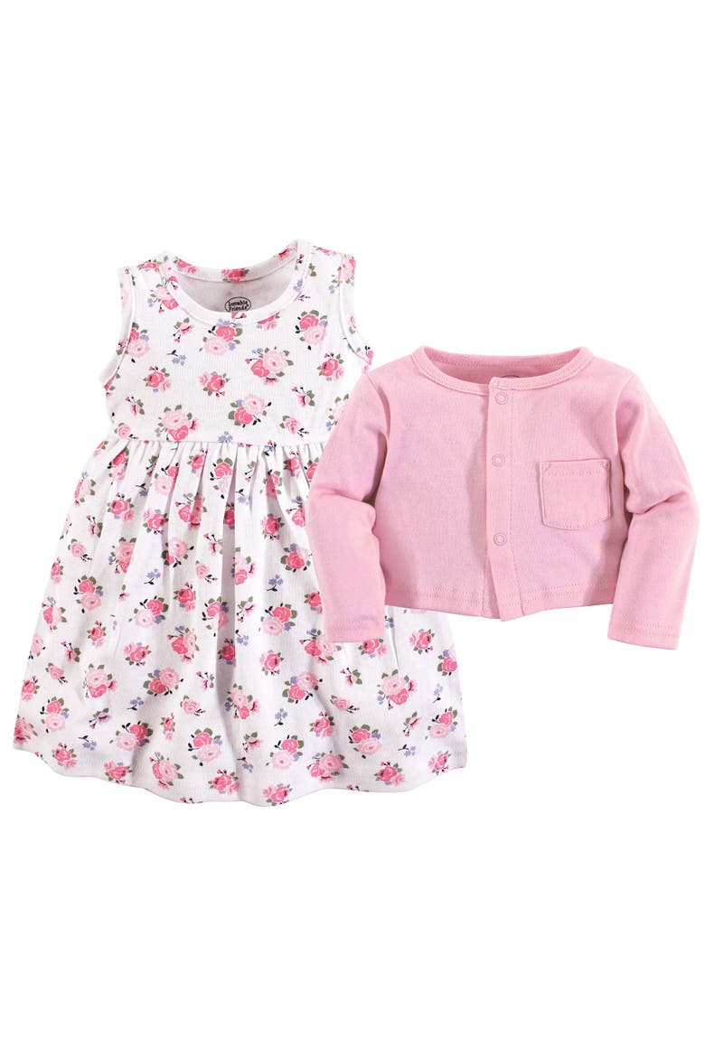 Dress and Cardigan, Alternate, color, Pink Floral