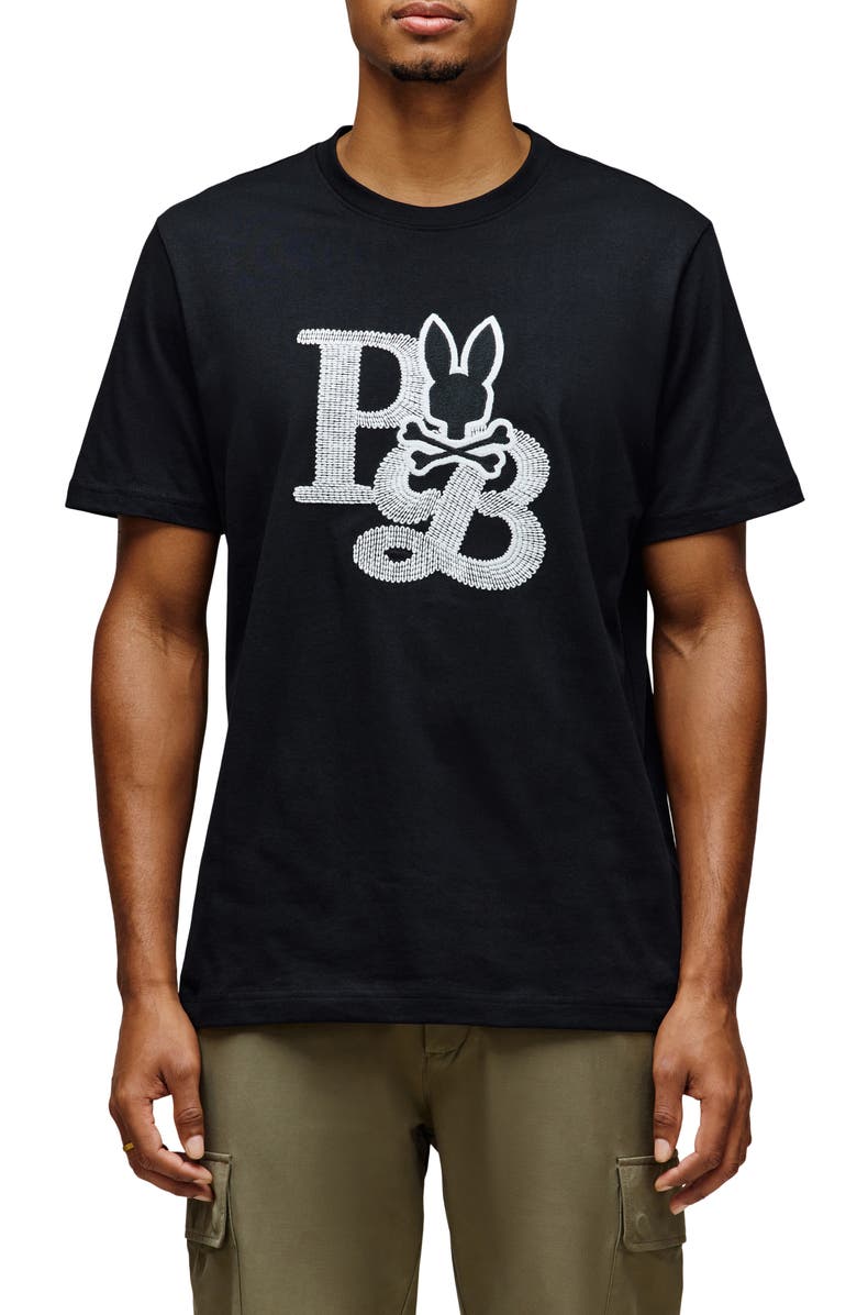 Psycho Bunny Caine Embroidered Pima Cotton T-Shirt, Main, color, 