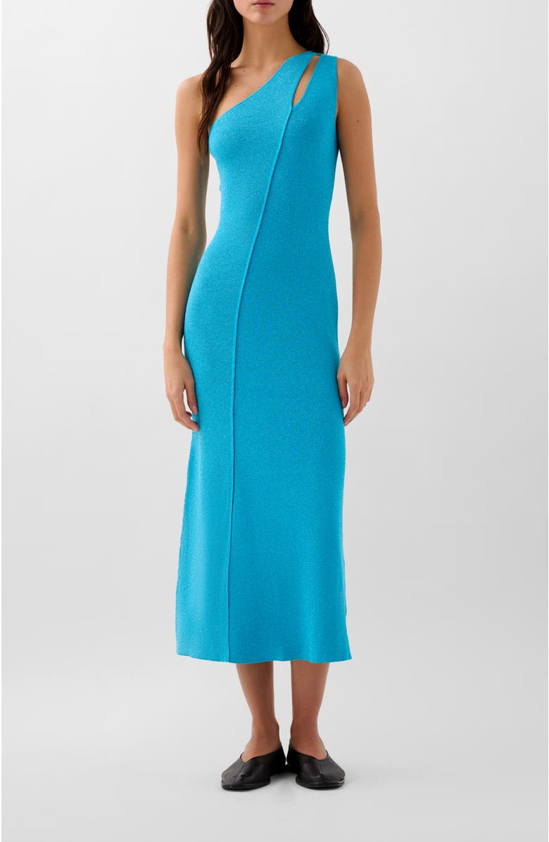 Scalpers Asy Lurex Knit Dress, Main, color, Turquoise