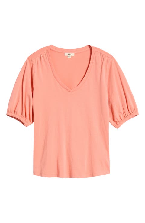 Puff Sleeve Cotton T-Shirt