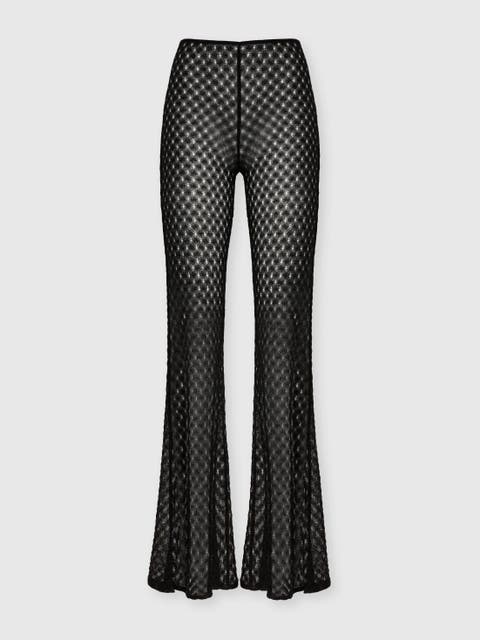Flared Trousers In Lamé Viscose With Raschel Workmanship