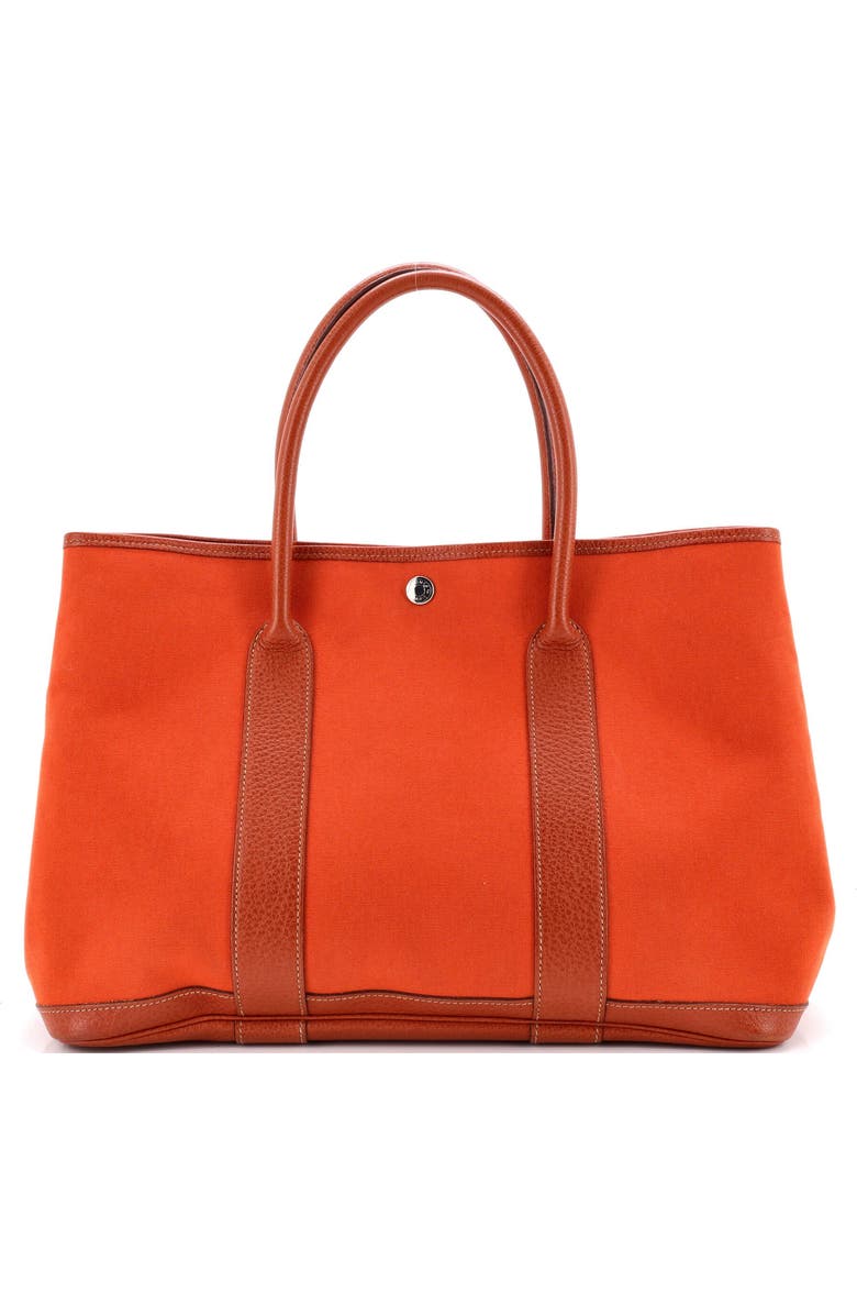 Pre-Owned Hermes Garden Party Tote Toile and Leather 36, Main, color, Potiron