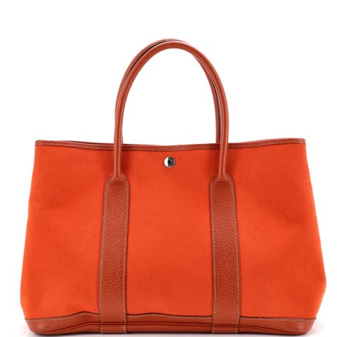 Garden Party Tote Toile and Leather 36