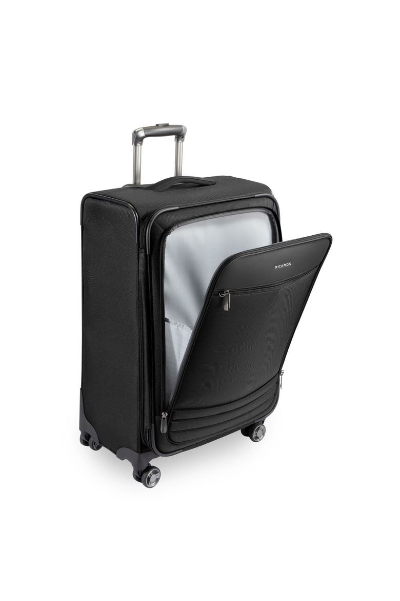 Ashbury Softside Luggage, Expandable Suitcase, Lightweight Sustainable rPET Travel Bag with TSA Lock & Dual Spinner Wheels, 24-inch Medium Check-in, Alternate, color, Black