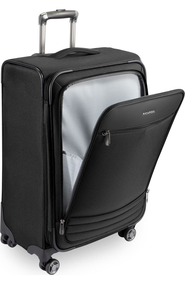 Ricardo Beverly Hills Ashbury Softside Luggage, Expandable Suitcase, Lightweight Sustainable rPET Travel Bag with TSA Lock & Dual Spinner Wheels, 24-inch Medium Check-in, Alternate, color, Black