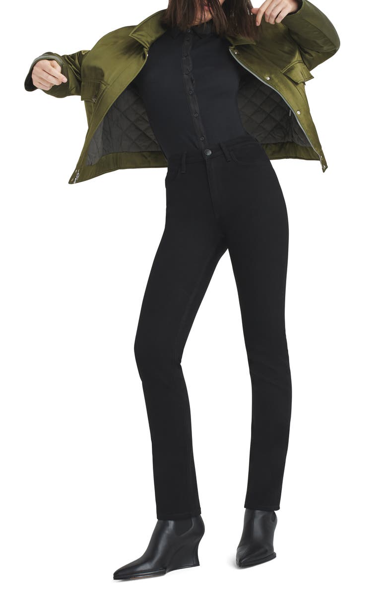 rag & bone Wren High Waist Slim Jeans, Alternate, color, Black