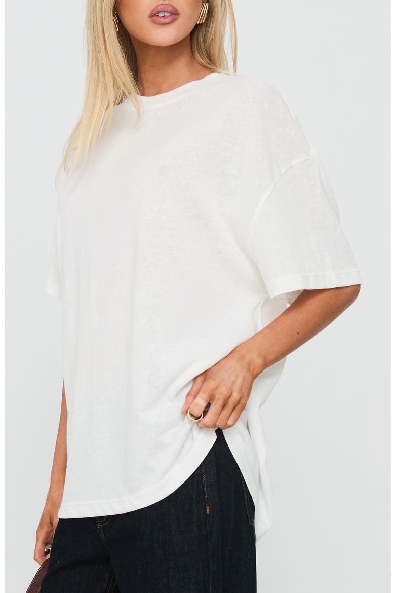 Zaydee Oversize Cotton Blend T-Shirt, Alternate, color, WHITE