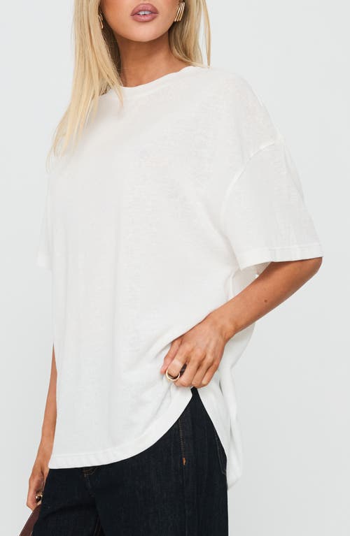 Princess Polly Zaydee Oversize Cotton Blend T-shirt In White