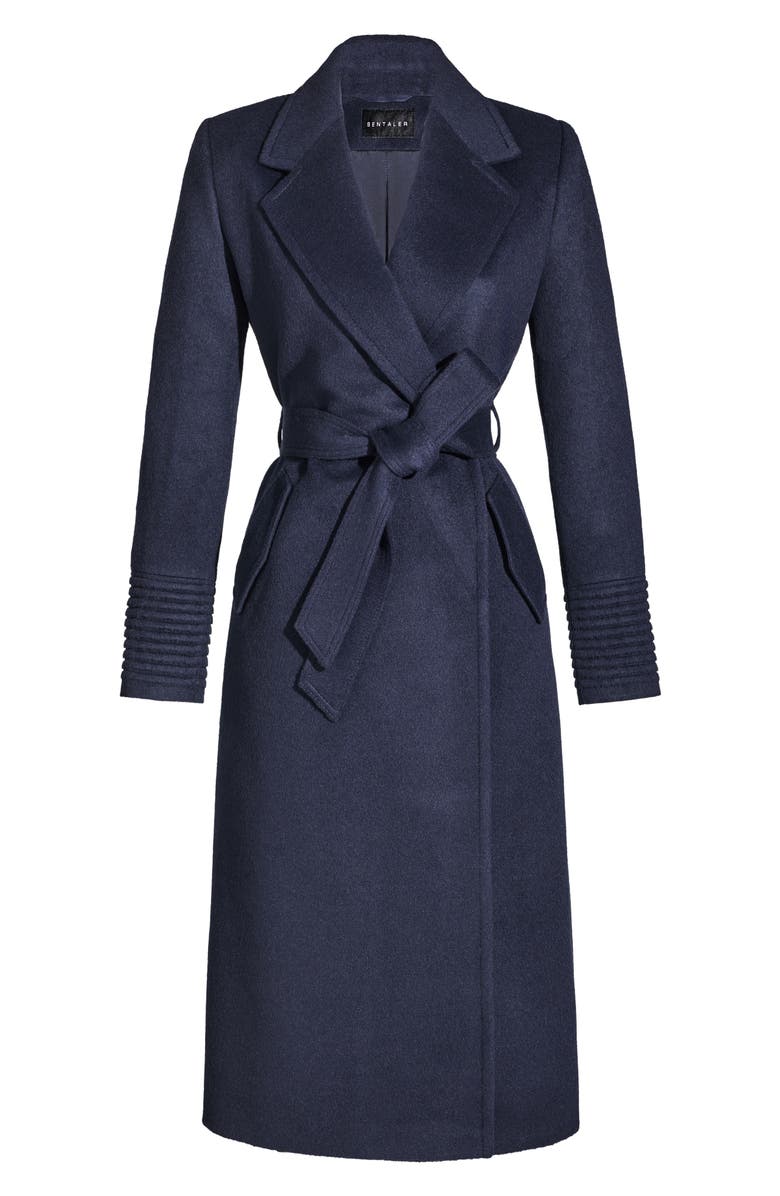 SENTALER Alpaca & Wool Wrap Coat, Alternate, color, Blue