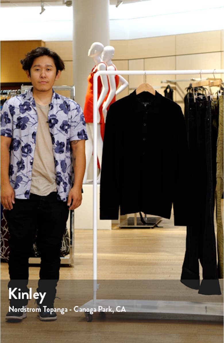 Hayes Textured Knit Button-Up Shirt, sales video thumbnail