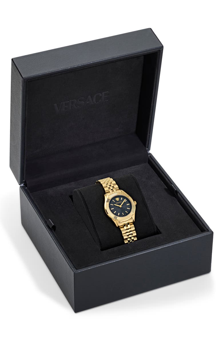 Versace Petite Greca Time Bracelet Watch, 30mm, Alternate, color, Ip Yellow Gold