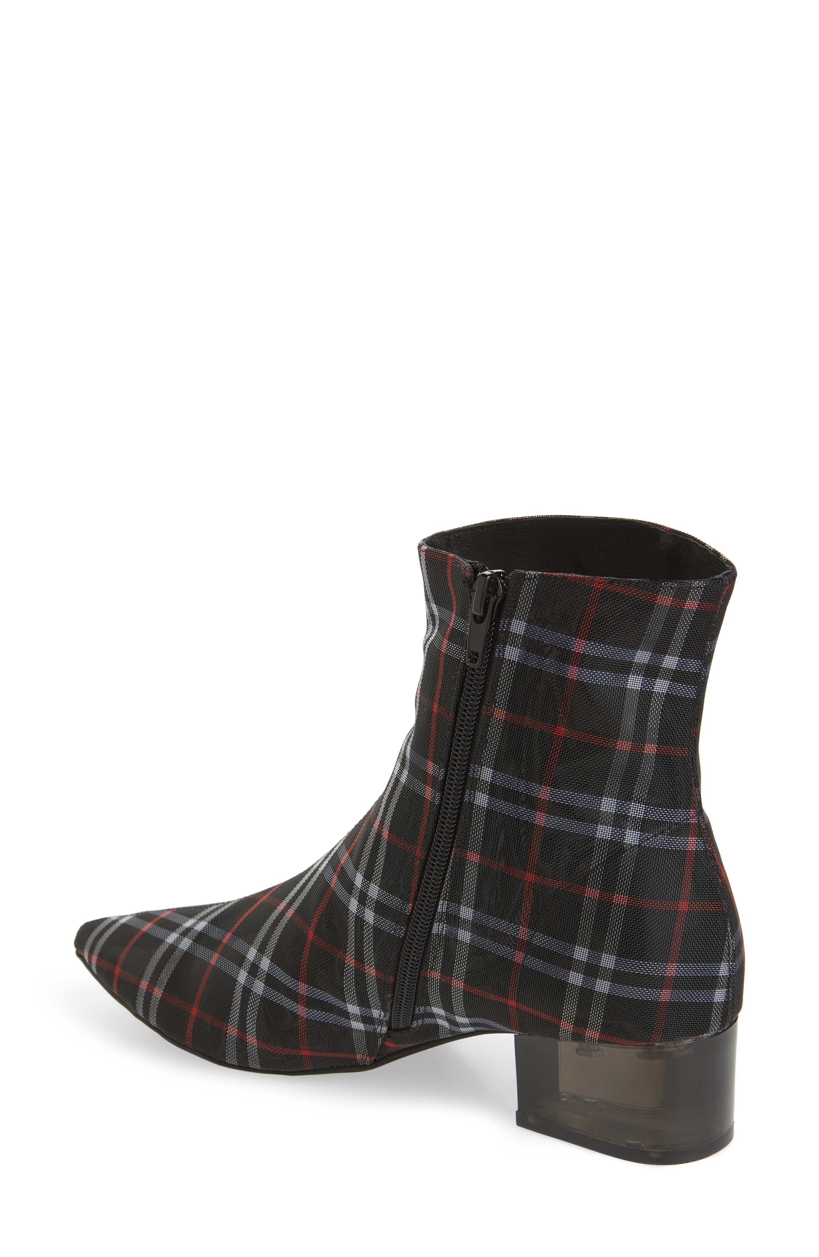 Luminate Bright Heel Bootie, Alternate, color, BLACK PLAID MESH CHARCOAL