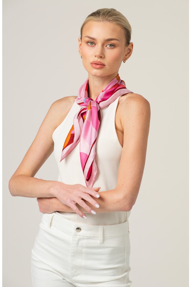 Petal Mirage Double Sided Silk Scarf, Alternate, color, Pink