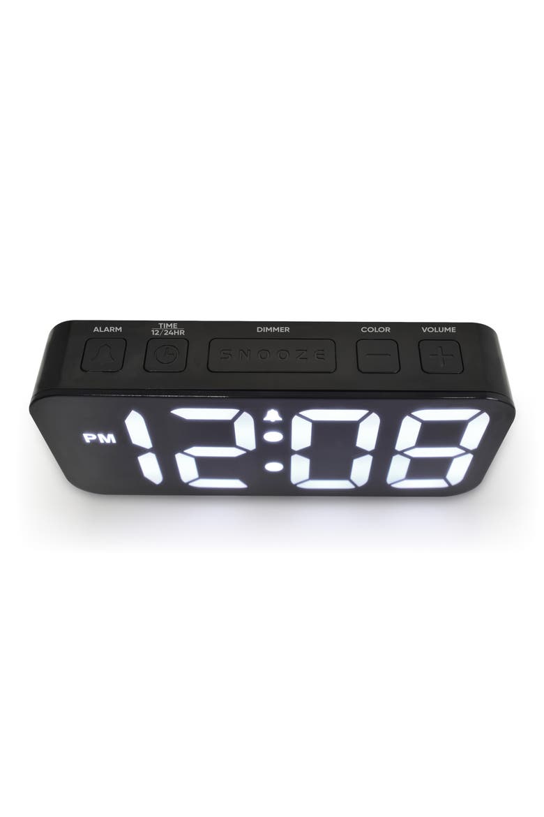 Red/Green/Blue Display Alarm Clock, Alternate, color, BLACK